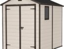 Keter 6′ x 8′ Manor Plastic Garden Storage Shed – Beige-oakleysgardenmachine- Free shipping