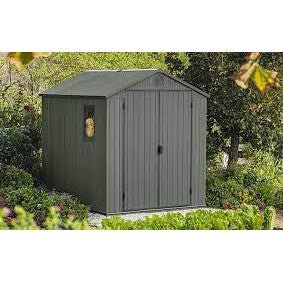 Keter 6’x8′ Darwin Heavy Duty Plastic Garden Shed – Green-oakleysgardenmachine- Free shipping